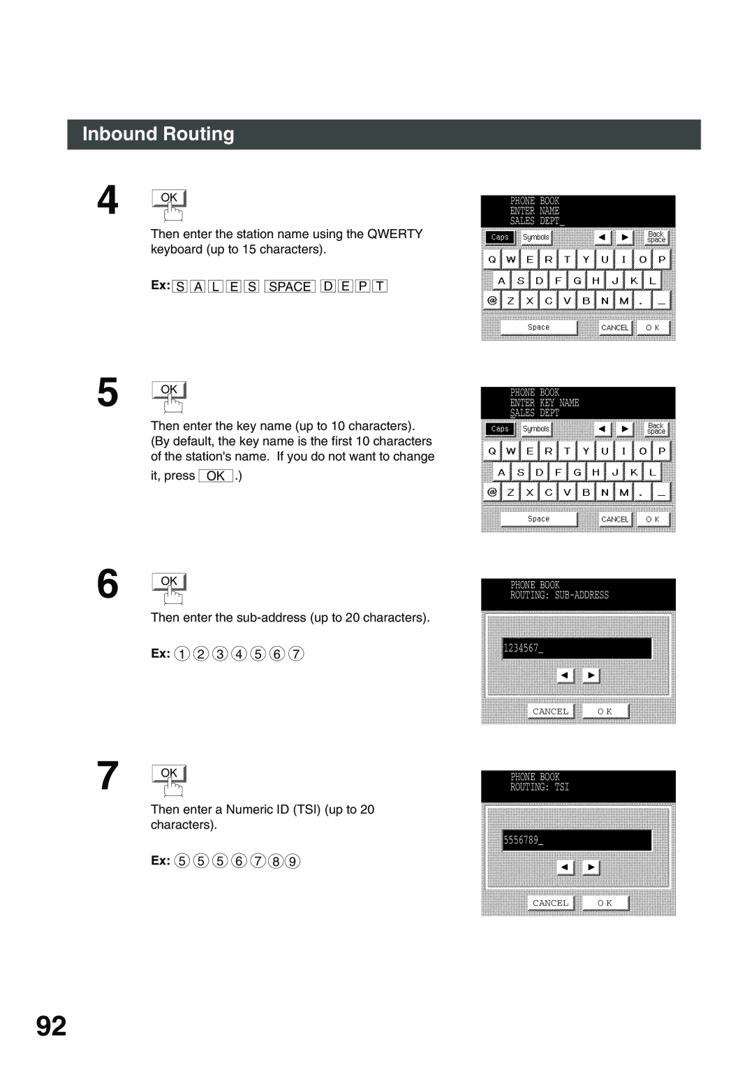 Panasonic 3000 warranty Phone Book Routing TSI 