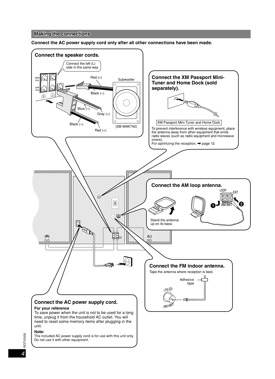 Panasonic Stereo System, 377, SC-AK750 operating instructions Getting started, English Dansk 