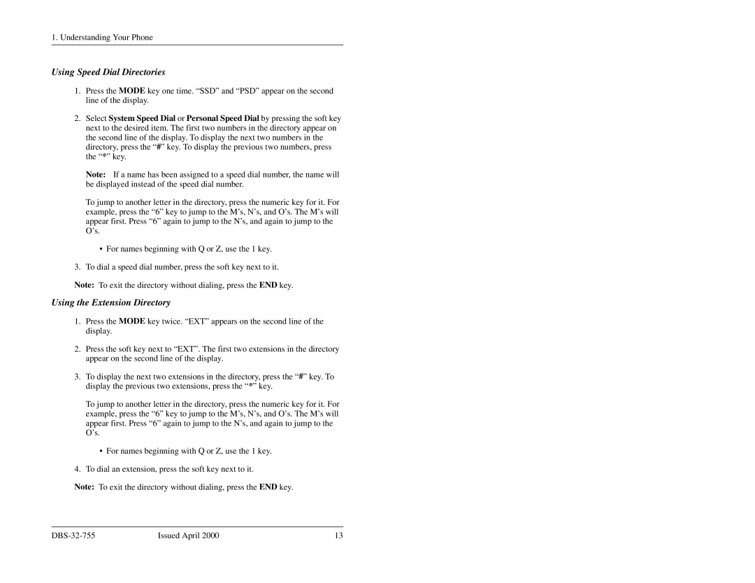 Panasonic 44-Series manual Using Speed Dial Directories, Using the Extension Directory 