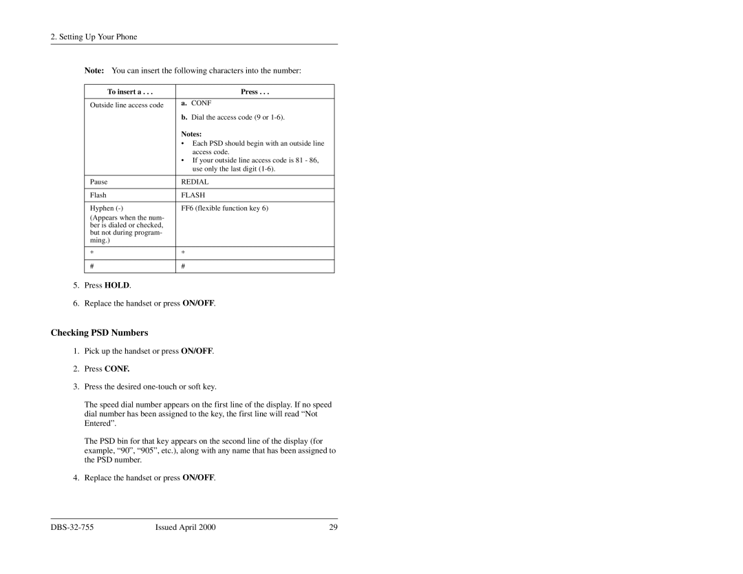 Panasonic 44-Series manual Checking PSD Numbers, To insert a Press 