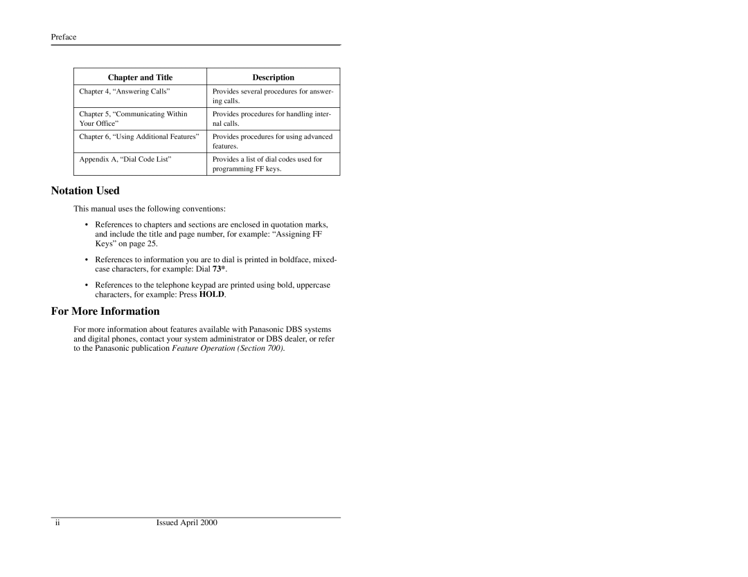 Panasonic 44-Series manual Notation Used, For More Information 