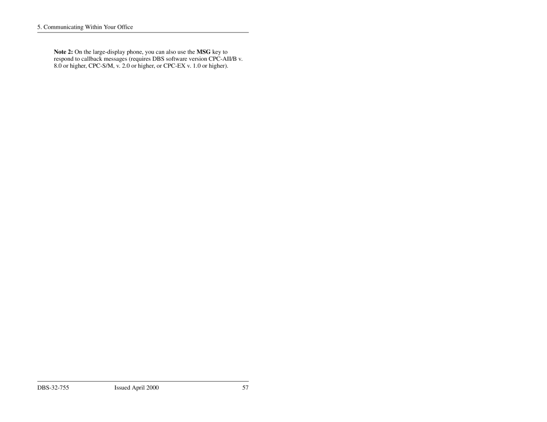 Panasonic 44-Series manual Communicating Within Your Office DBS-32-755 Issued April 