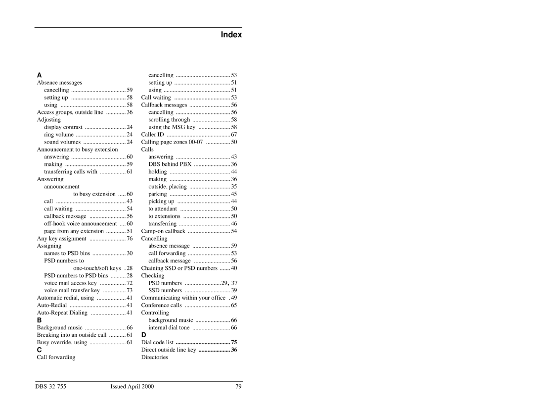 Panasonic 44-Series manual Index 