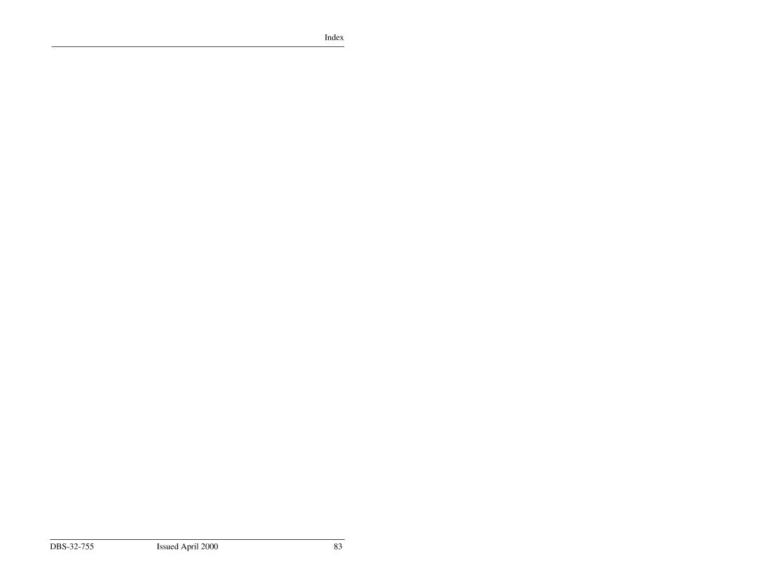 Panasonic 44-Series manual Index DBS-32-755 Issued April 