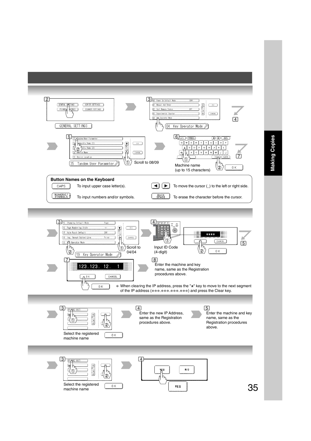 Panasonic 6020, 4520 manual Button Names on the Keyboard 