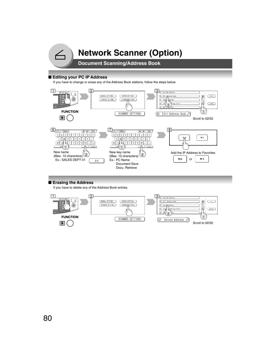 Panasonic 4520, 6020 manual Editing your PC IP Address, Erasing the Address 