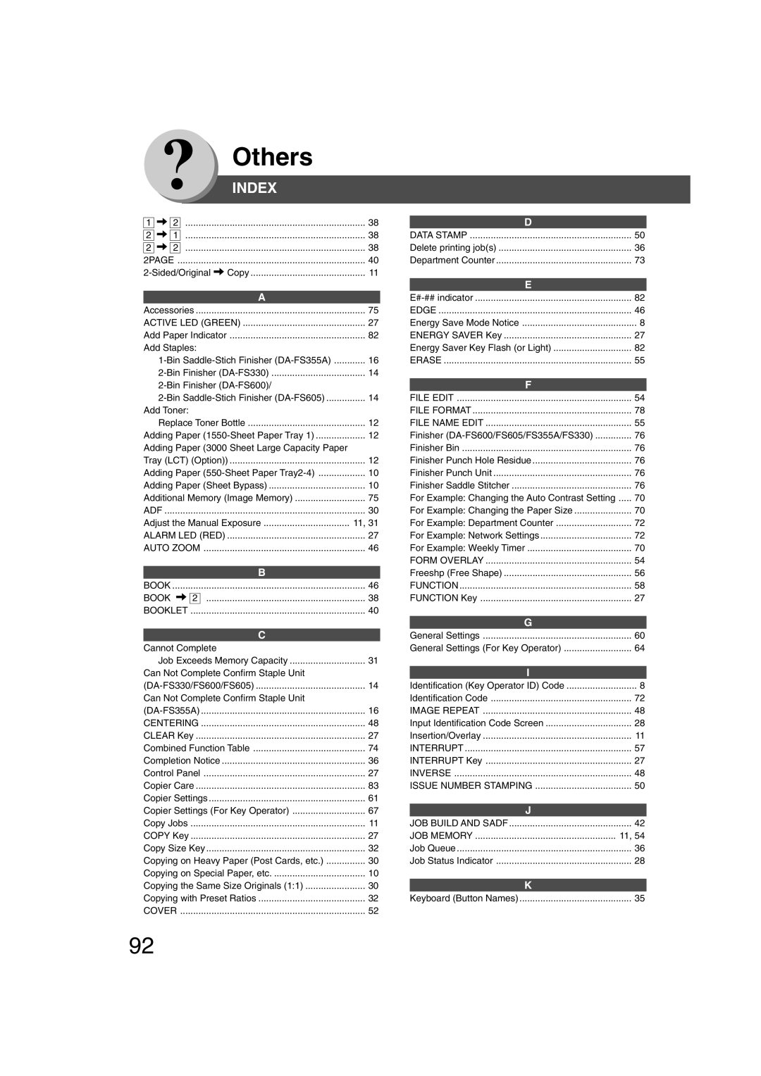 Panasonic 4520 2PAGE, Active LED Green, Adf, Alarm LED RED Auto Zoom, Book, Edge, Form Overlay, Function, Centering, Cover 