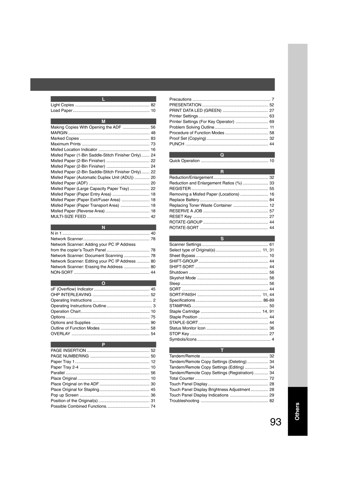 Panasonic 6020, 4520 Margin, MULTI-SIZE Feed, Non-Sort, OHP Interleaving, Overlay Insertion Numbering, Presentation, Punch 