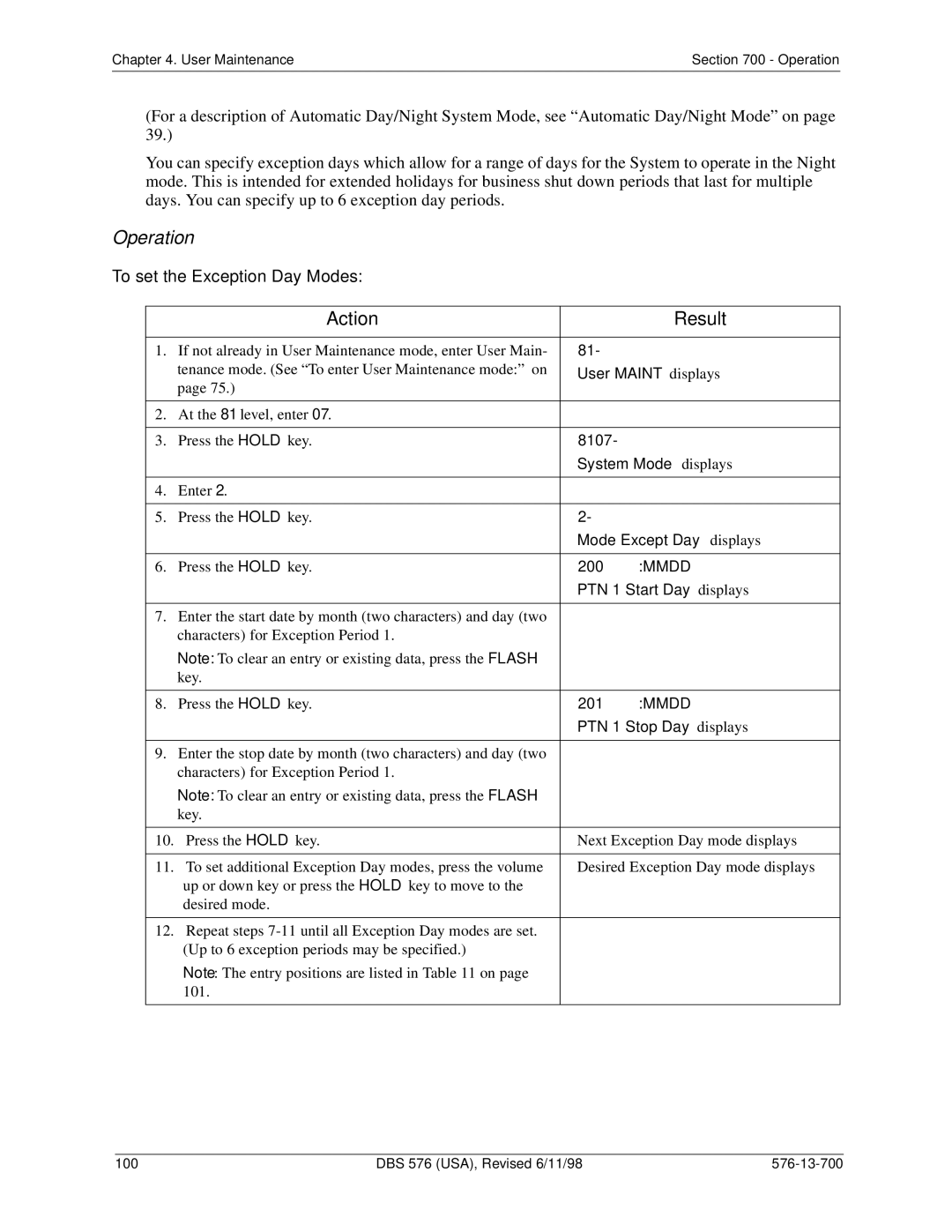 Panasonic 524X07801B manual To set the Exception Day Modes 