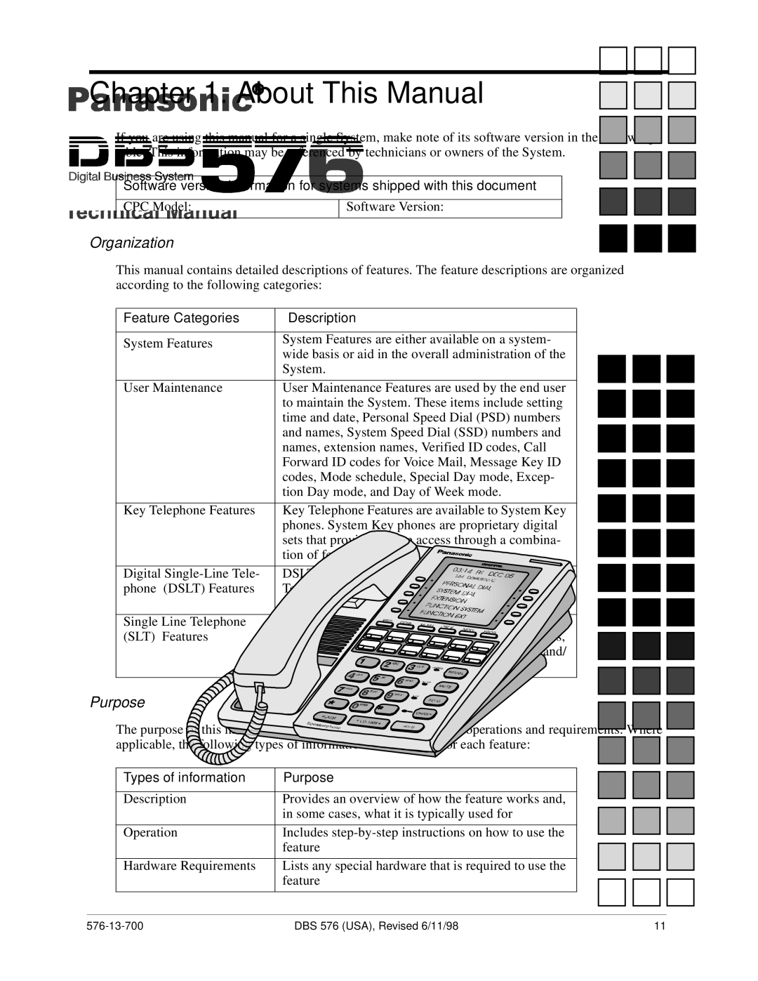 Panasonic 524X07801B manual About This Manual 