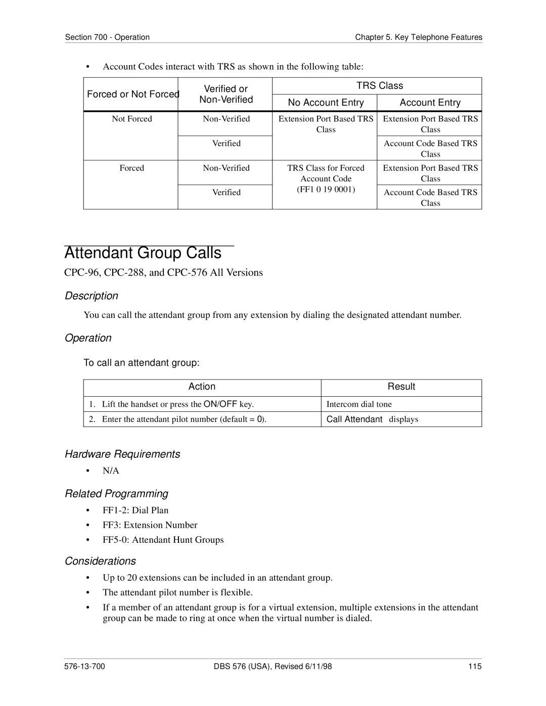 Panasonic 524X07801B manual Attendant Group Calls, To call an attendant group, Call Attendant displays 