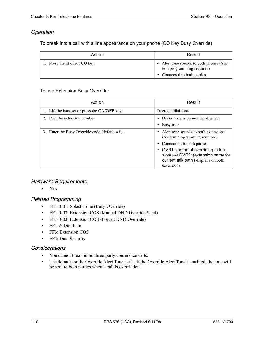 Panasonic 524X07801B manual To use Extension Busy Override 