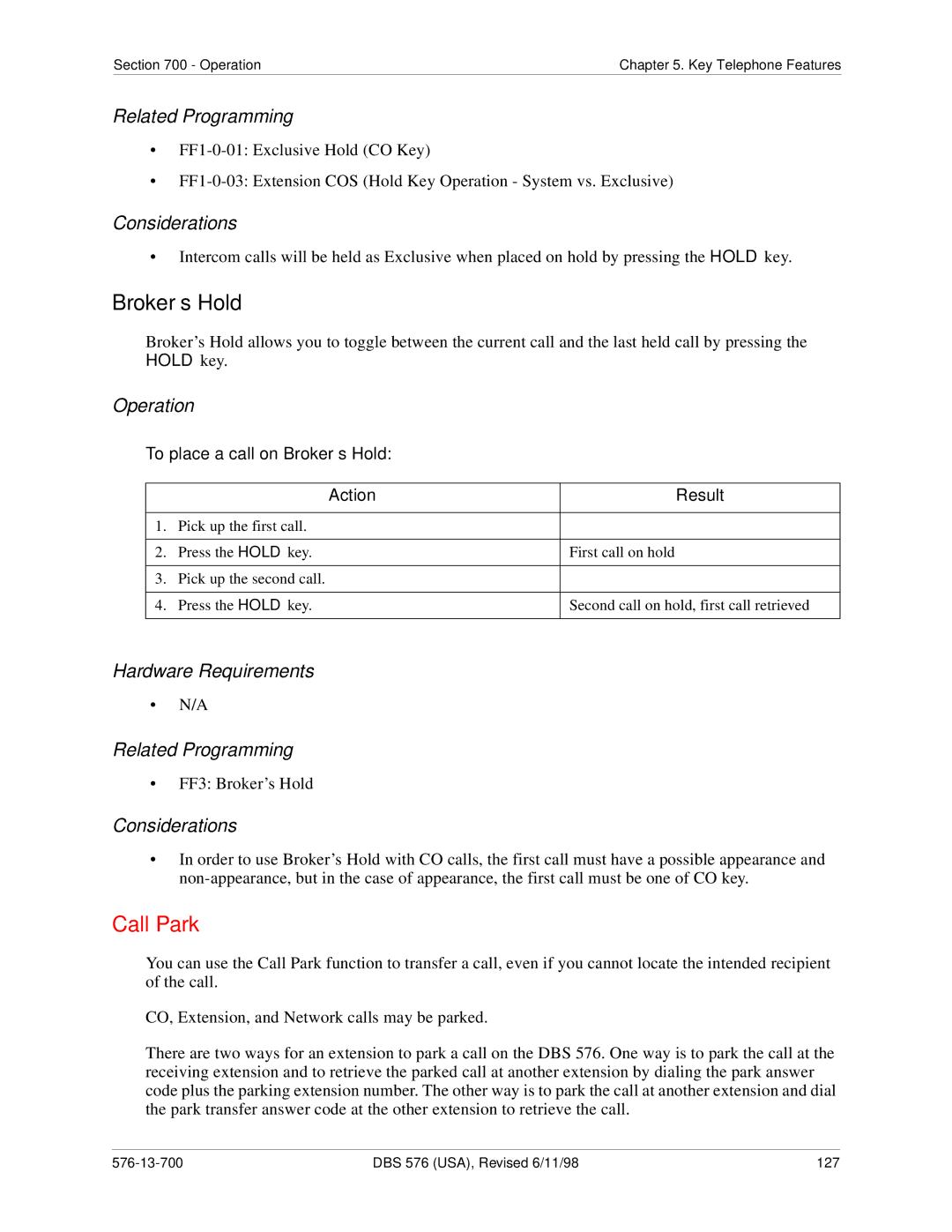 Panasonic 524X07801B manual To place a call on Broker’s Hold 