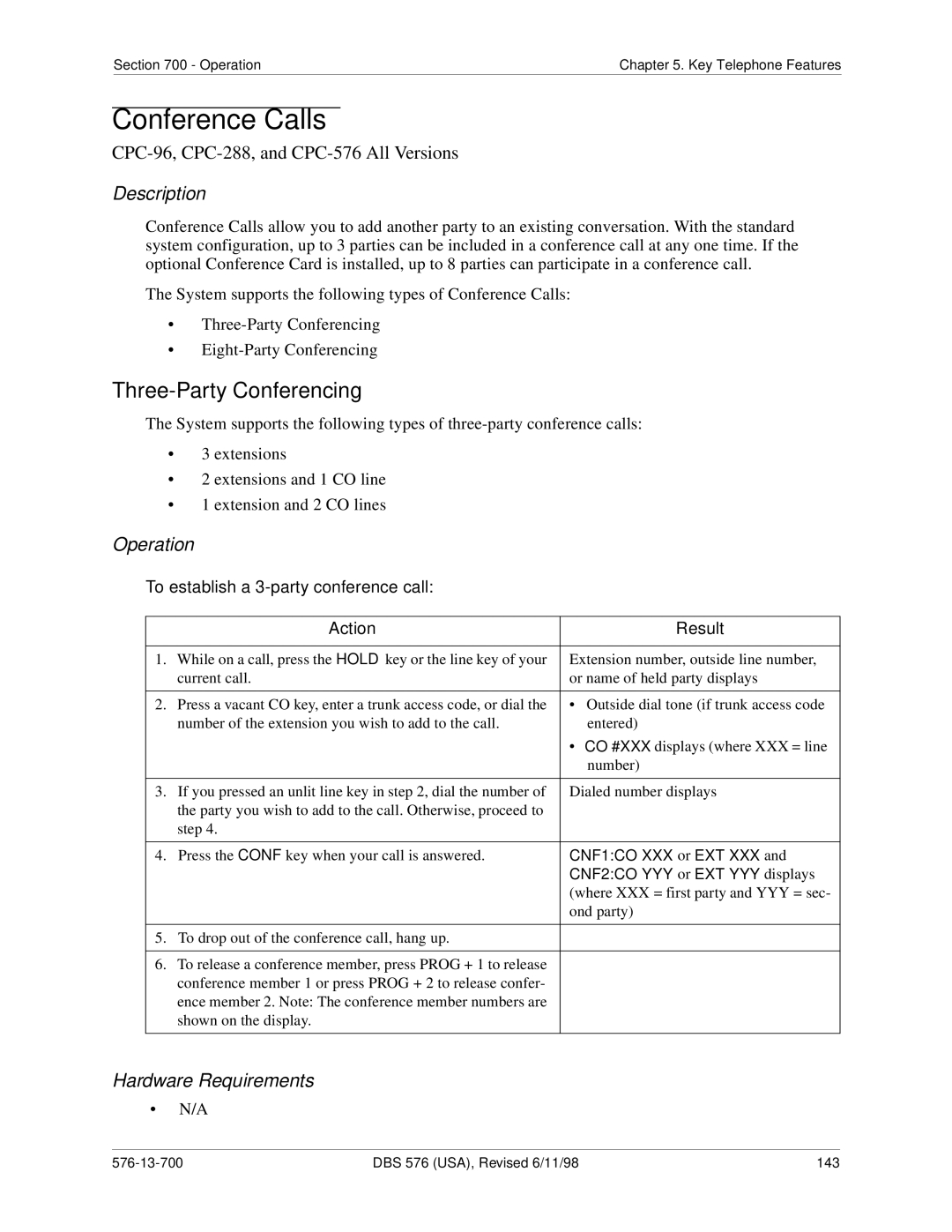 Panasonic 524X07801B manual Conference Calls, Three-Party Conferencing, To establish a 3-party conference call 