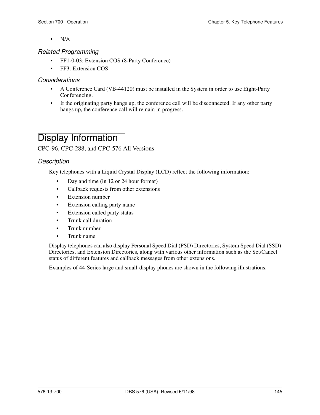 Panasonic 524X07801B manual Display Information 