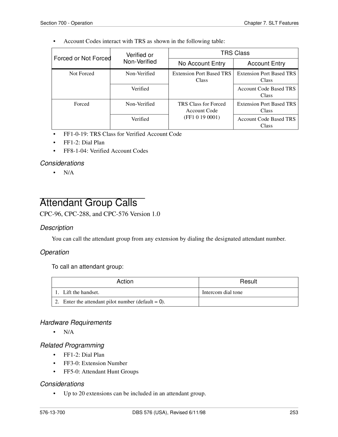 Panasonic 524X07801B manual Up to 20 extensions can be included in an attendant group 