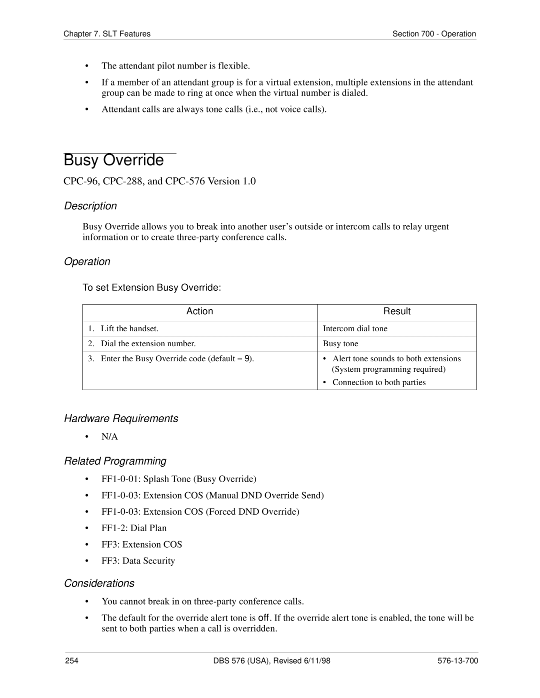 Panasonic 524X07801B manual To set Extension Busy Override 