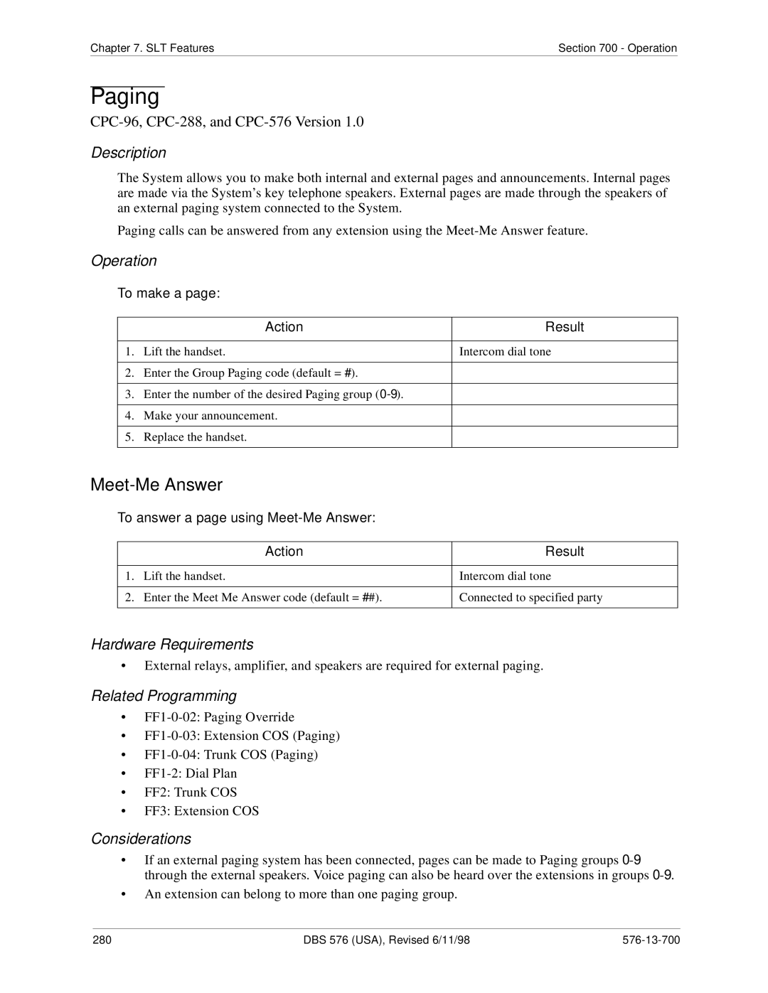 Panasonic 524X07801B manual 280 