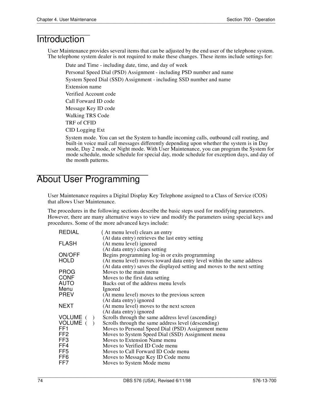 Panasonic 524X07801B manual Introduction, About User Programming 