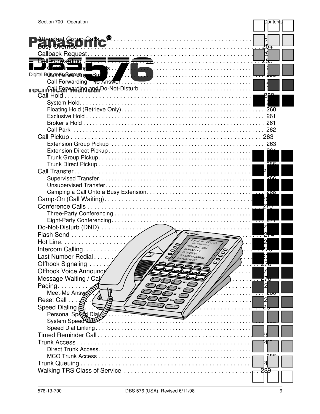 Panasonic 524X07801B manual Call Hold 