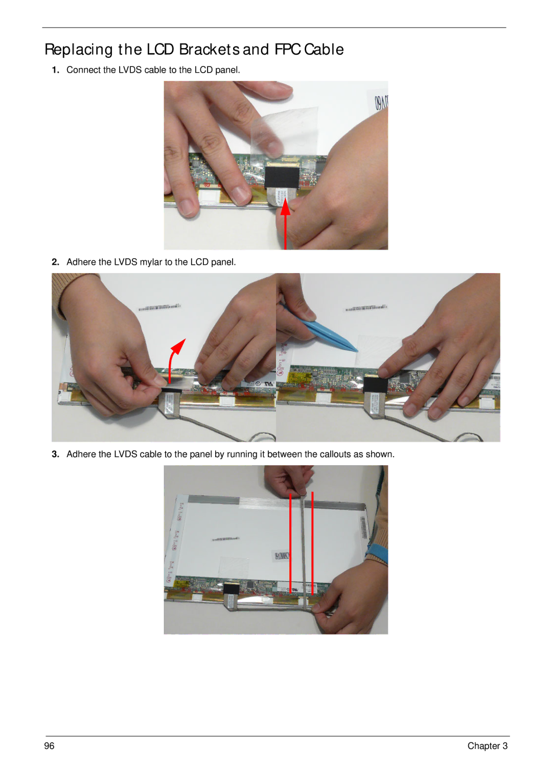 Panasonic 5741G manual Replacing the LCD Brackets and FPC Cable 