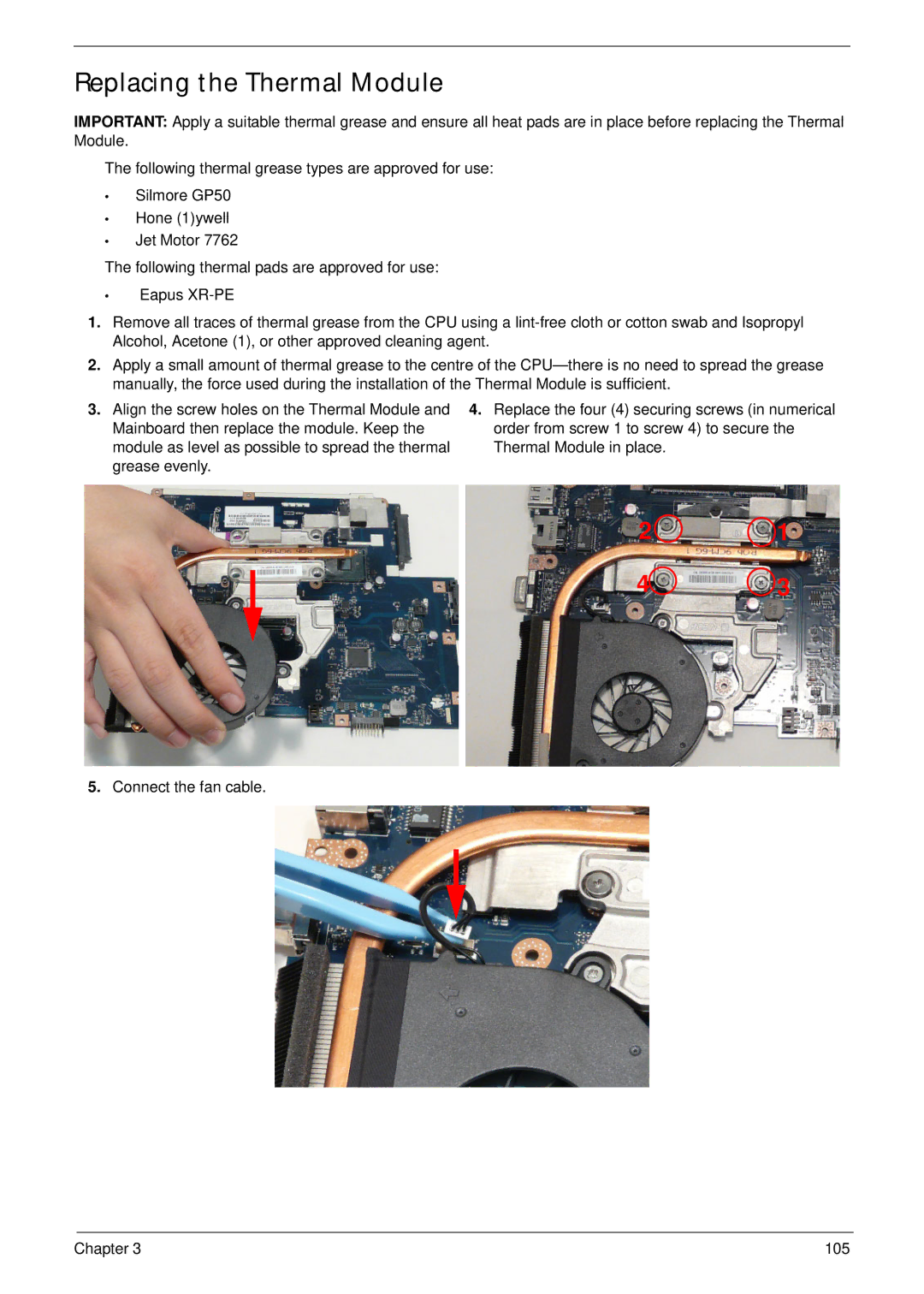 Panasonic 5741G manual Replacing the Thermal Module 