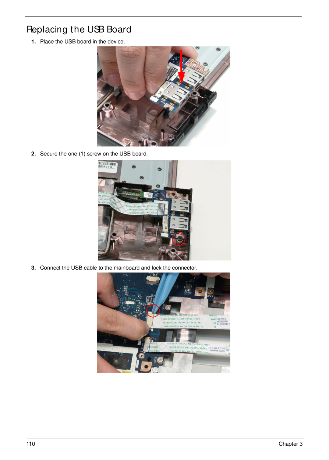 Panasonic 5741G manual Replacing the USB Board 