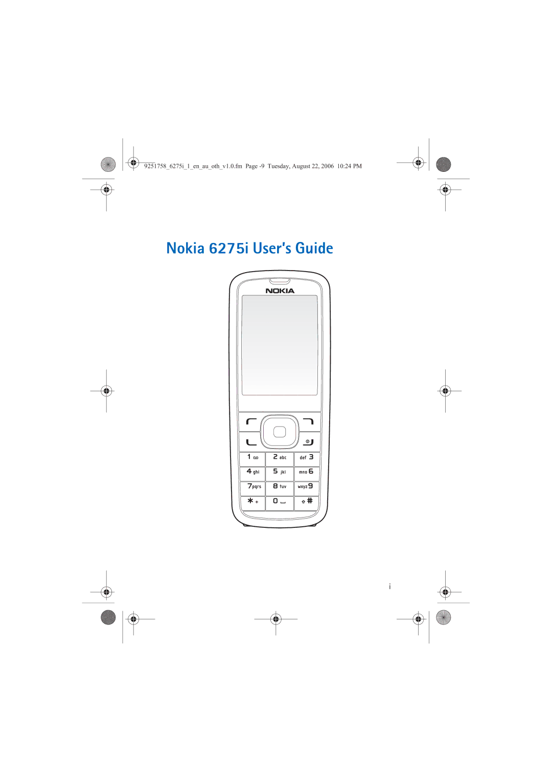 Panasonic 6275I manual Nokia 6275i User’s Guide 