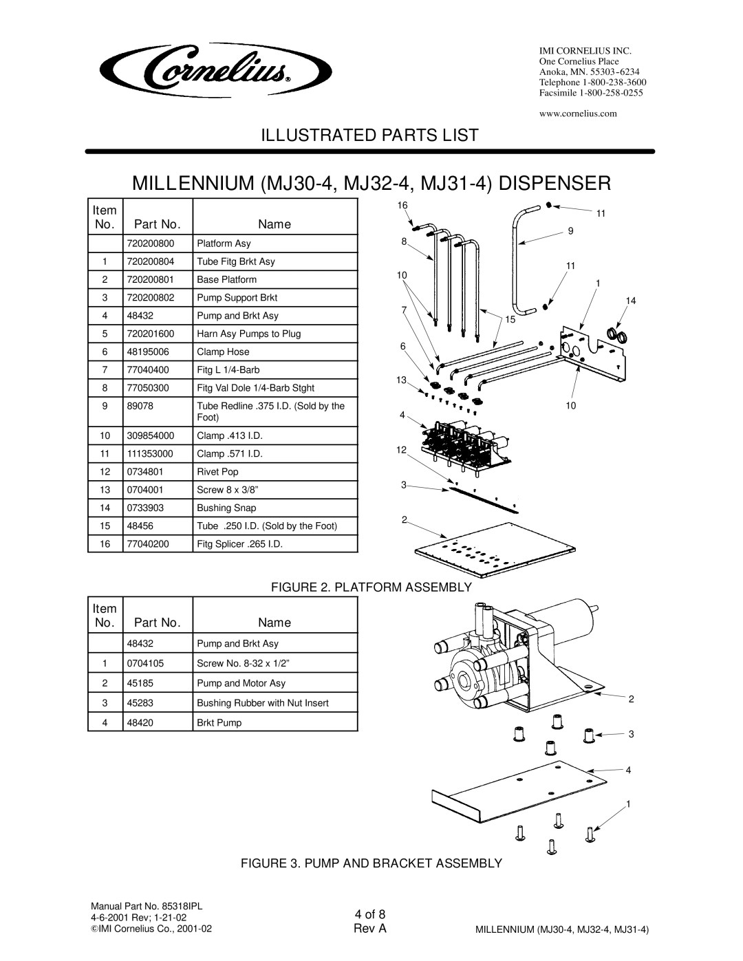 Panasonic 721210102, 721210105, 721210101 manual Platform Assembly 