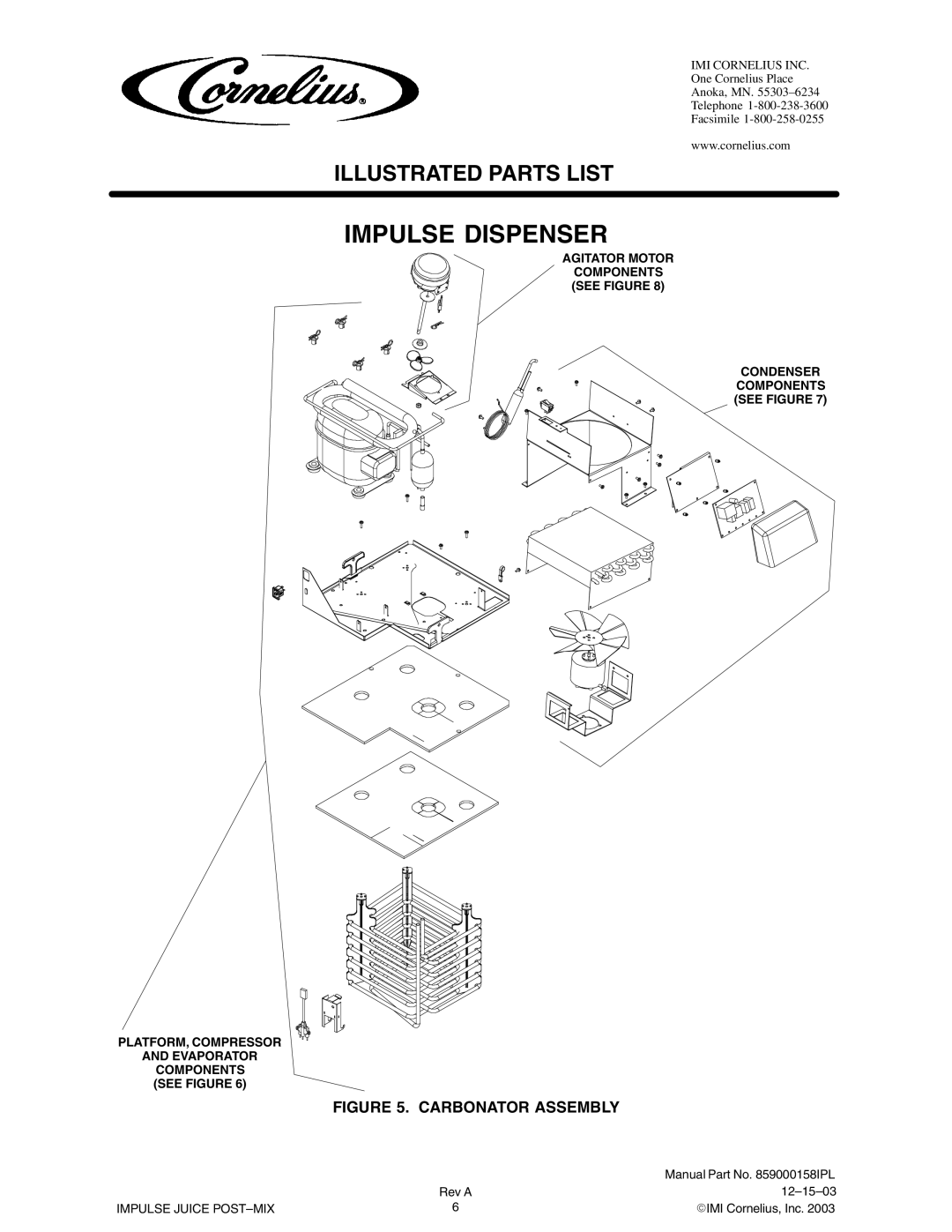 Panasonic 851000319, 851000110, 851000109, 851000320, 851000321 manual Carbonator Assembly 