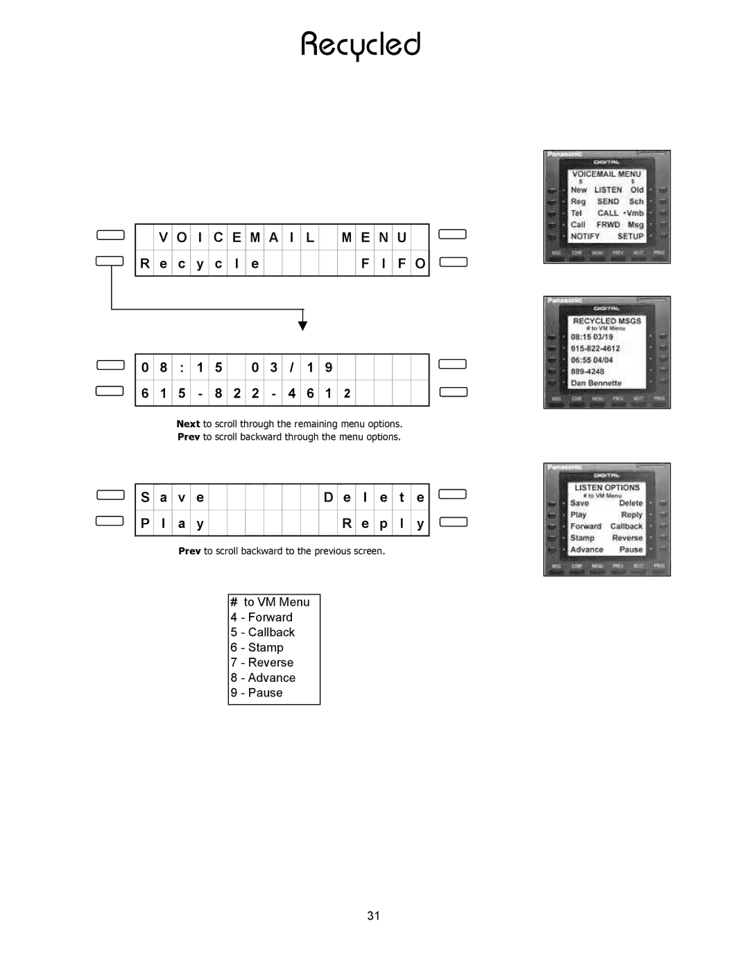 Panasonic 8TUV manual Recycled 