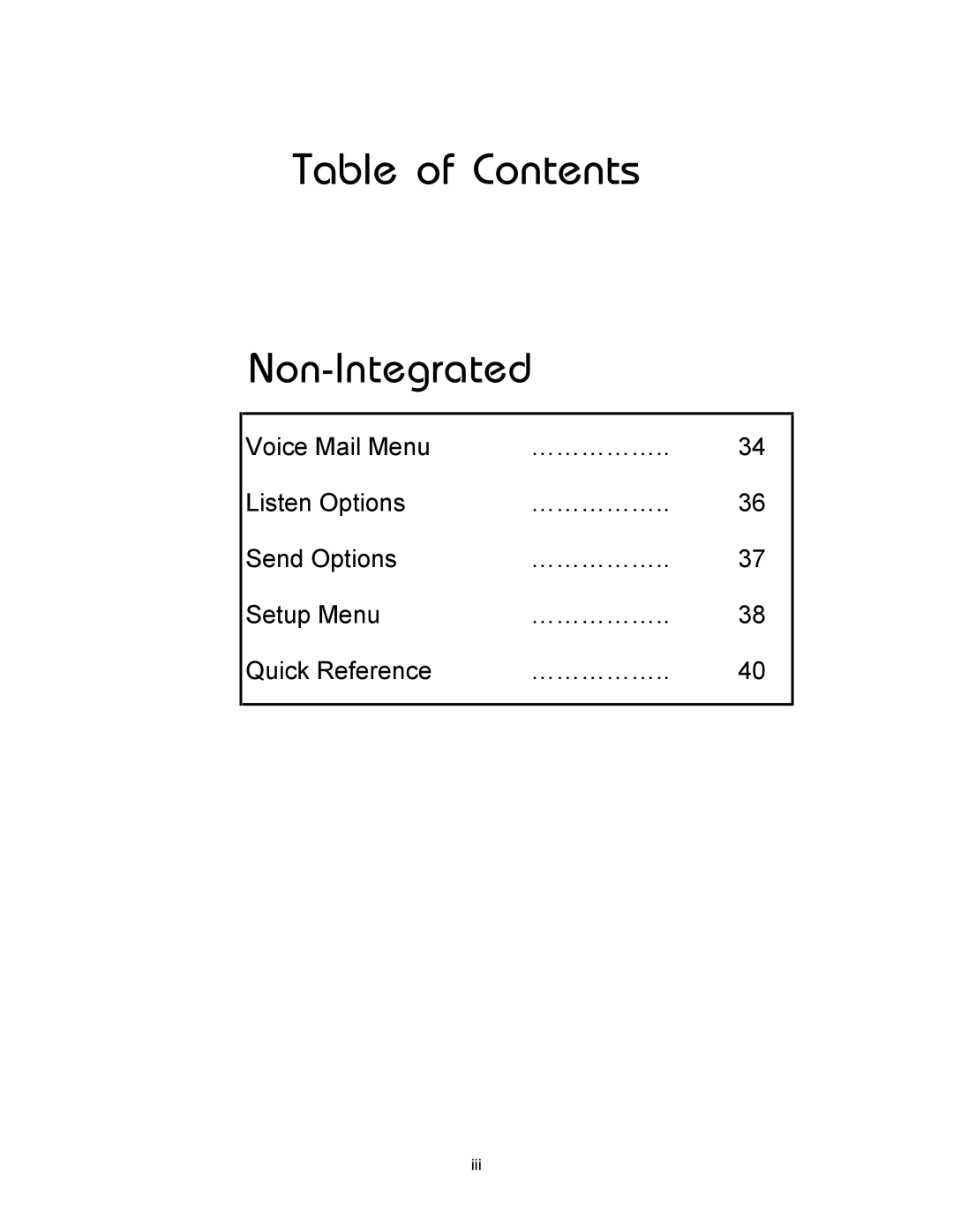 Panasonic 8TUV manual Non-Integrated 