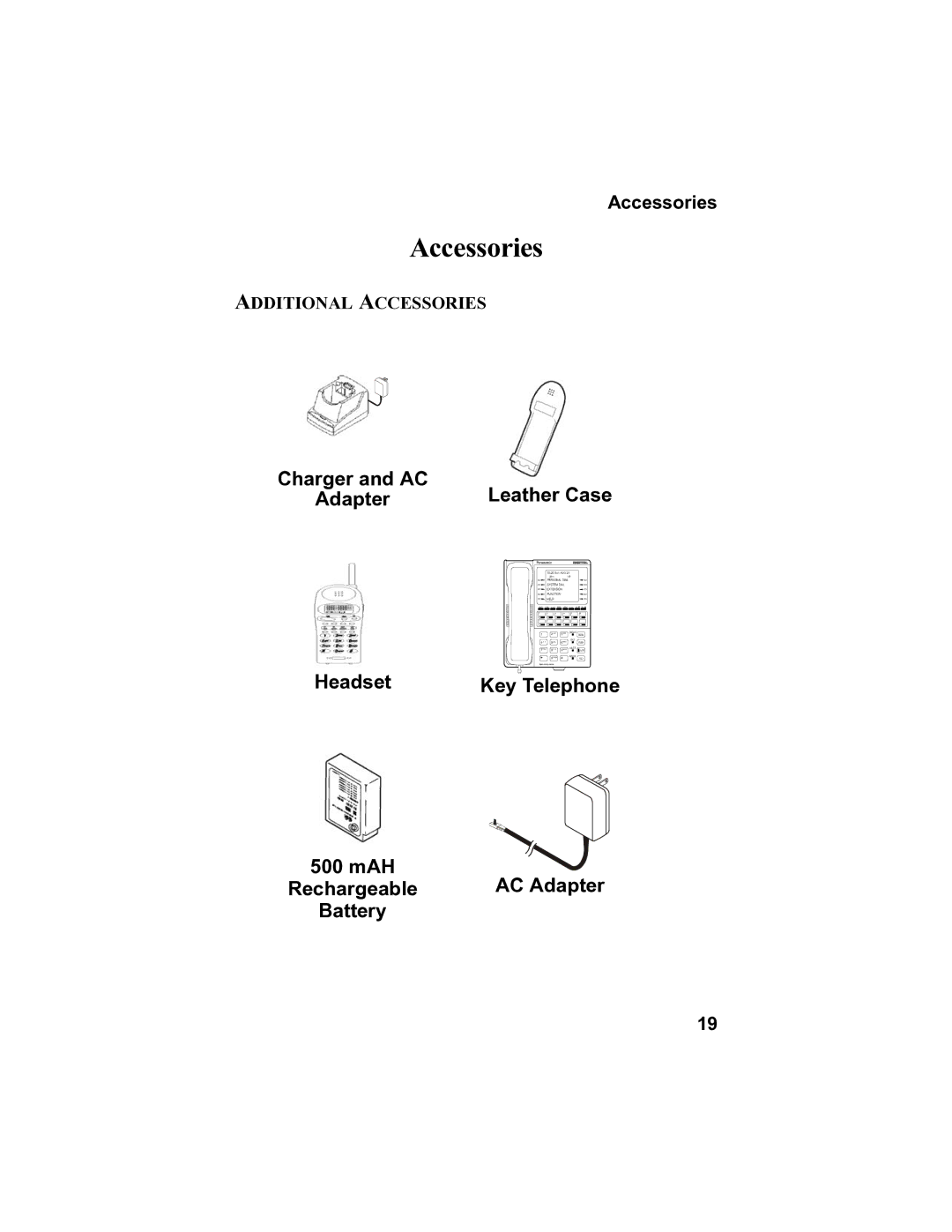 Panasonic 900 MHz manual Accessories 