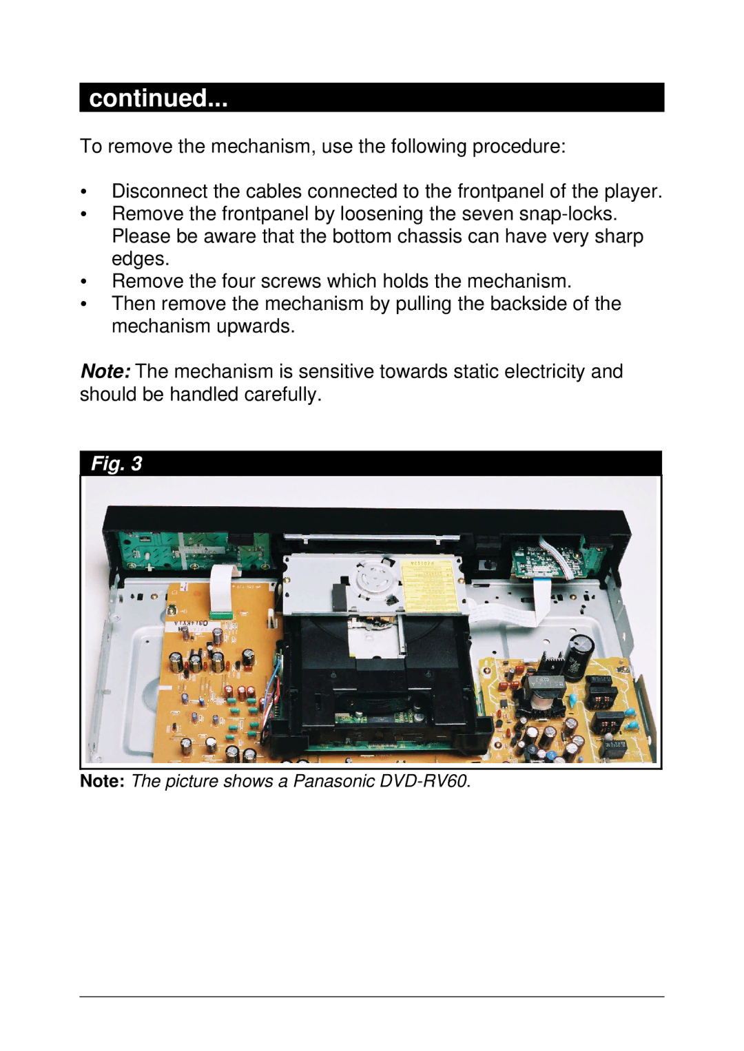 Panasonic 98RV1 installation manual 