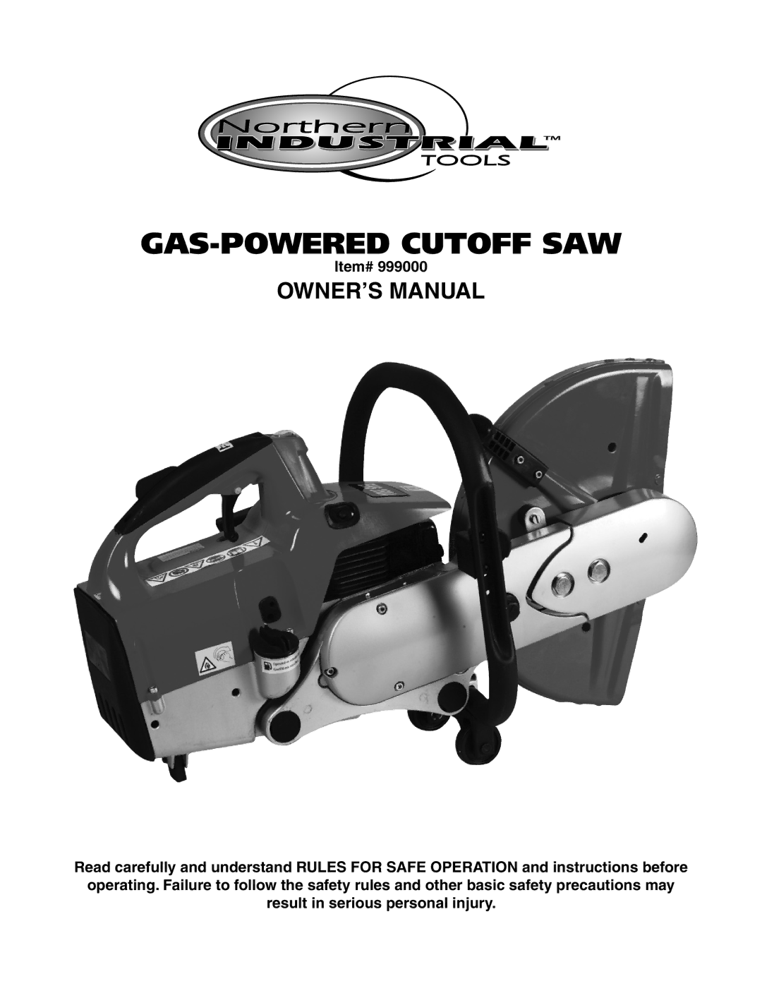 Panasonic 999000 owner manual GAS-POWERED Cutoff SAW 