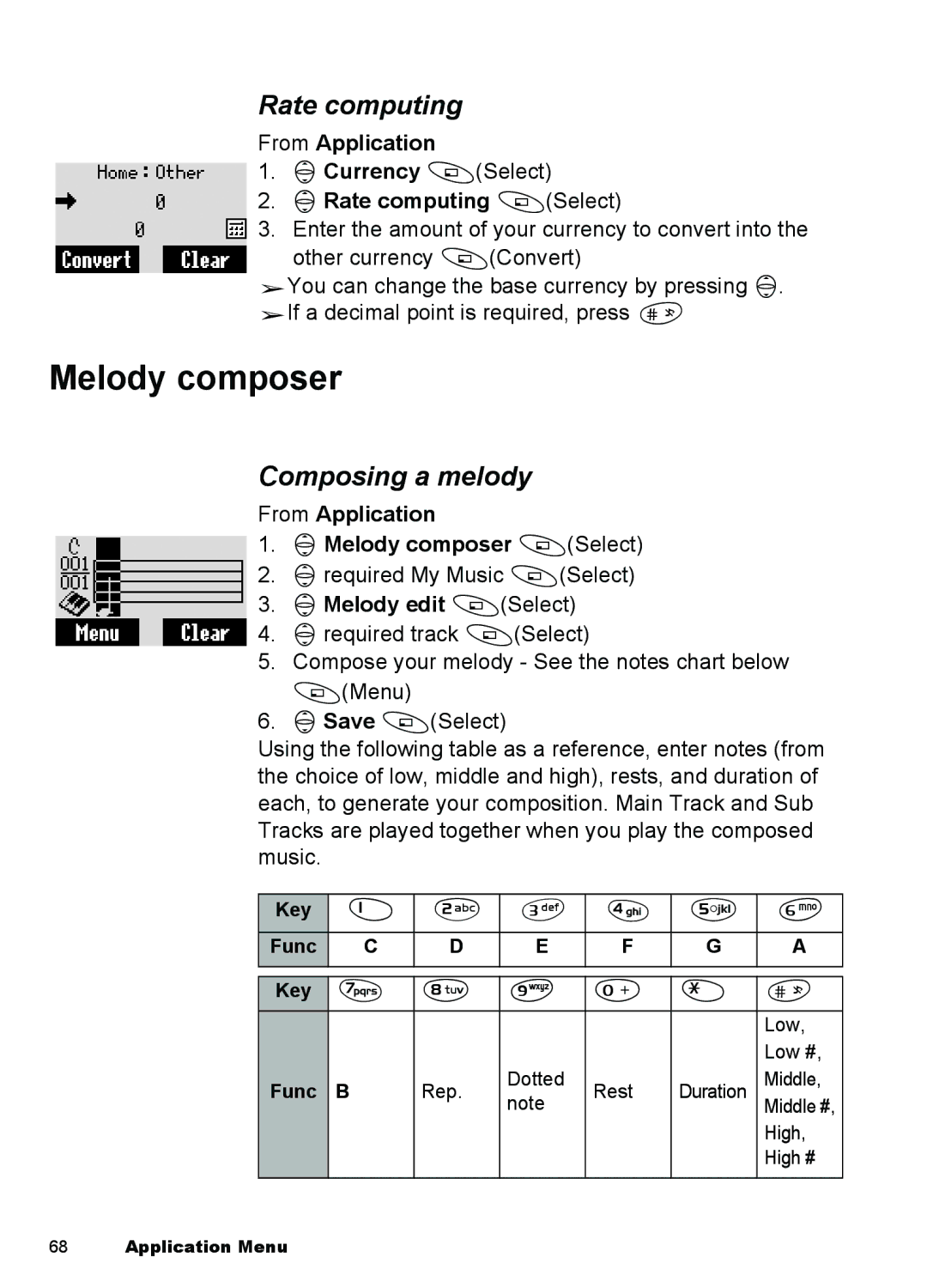 Panasonic A101, A100 manual Melody composer, Rate computing, Composing a melody 