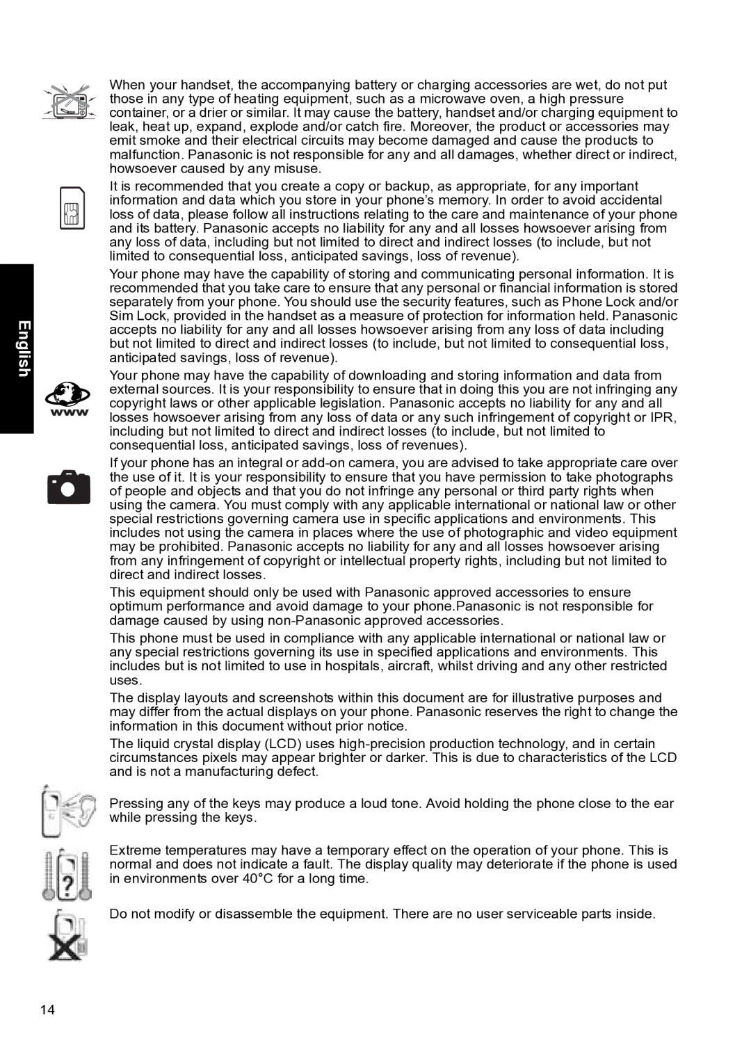 Panasonic A102 manual English 