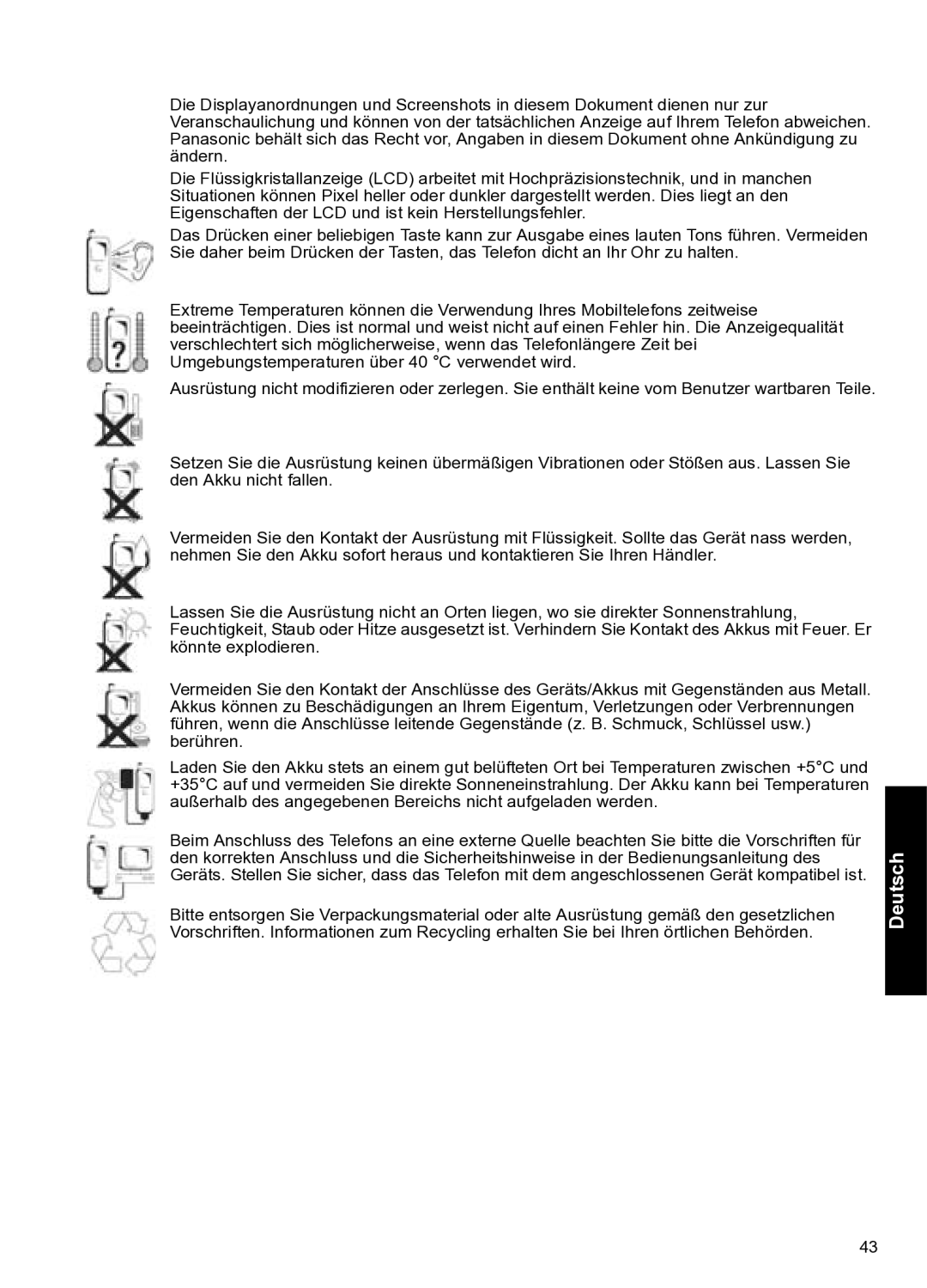 Panasonic A102 manual Deutsch 