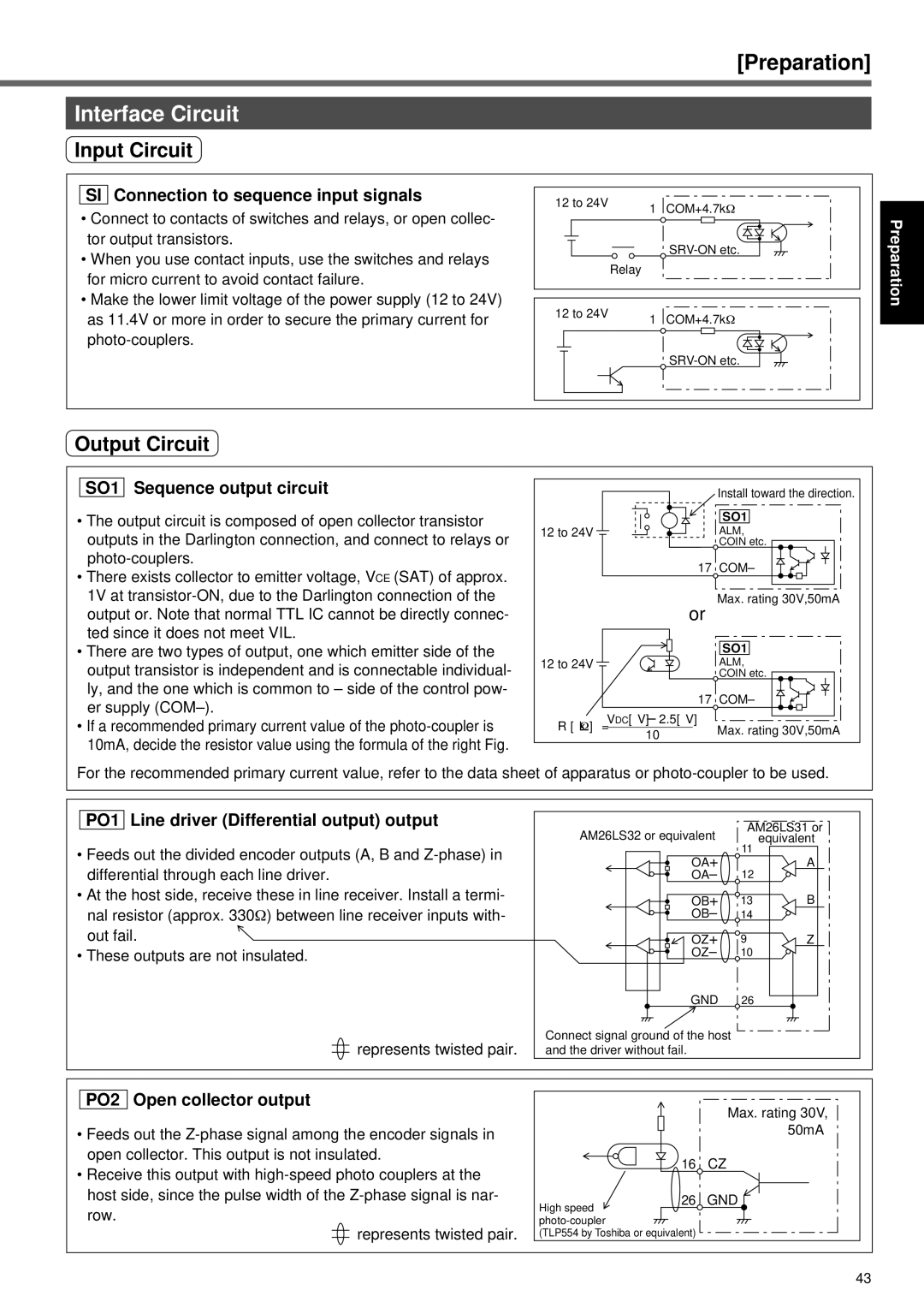 Panasonic A4P Series instruction manual Interface Circuit, Input Circuit, Output Circuit 