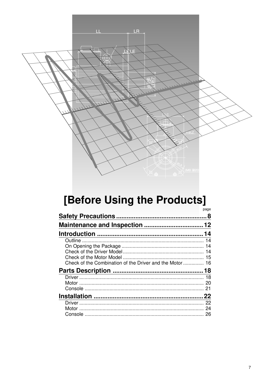 Panasonic A4P Series instruction manual Before Using the Products, Driver Motor Console 