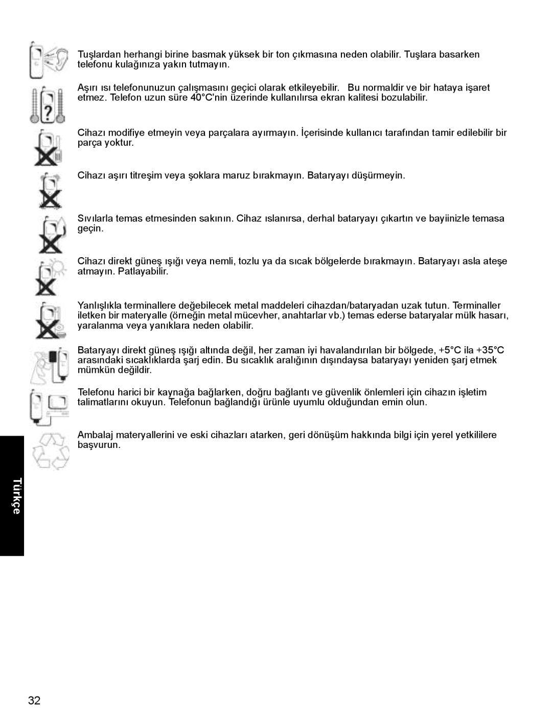 Panasonic A500 operating instructions Türkçe 