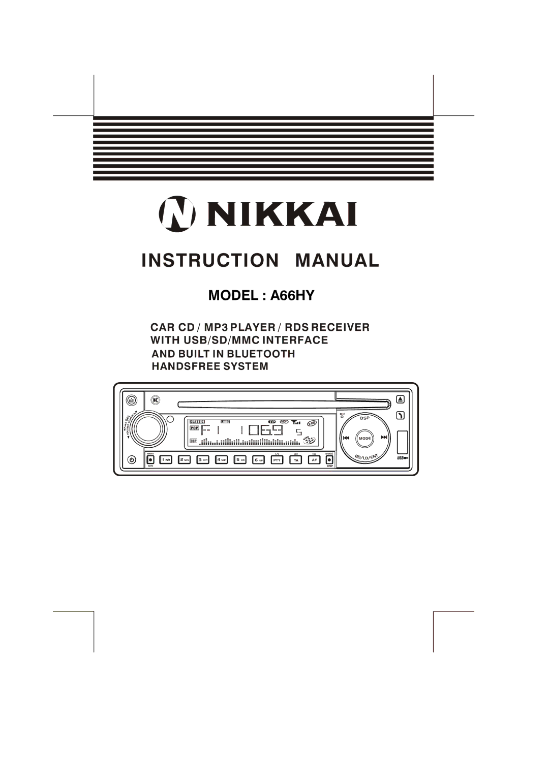 Panasonic instruction manual Model A66HY 