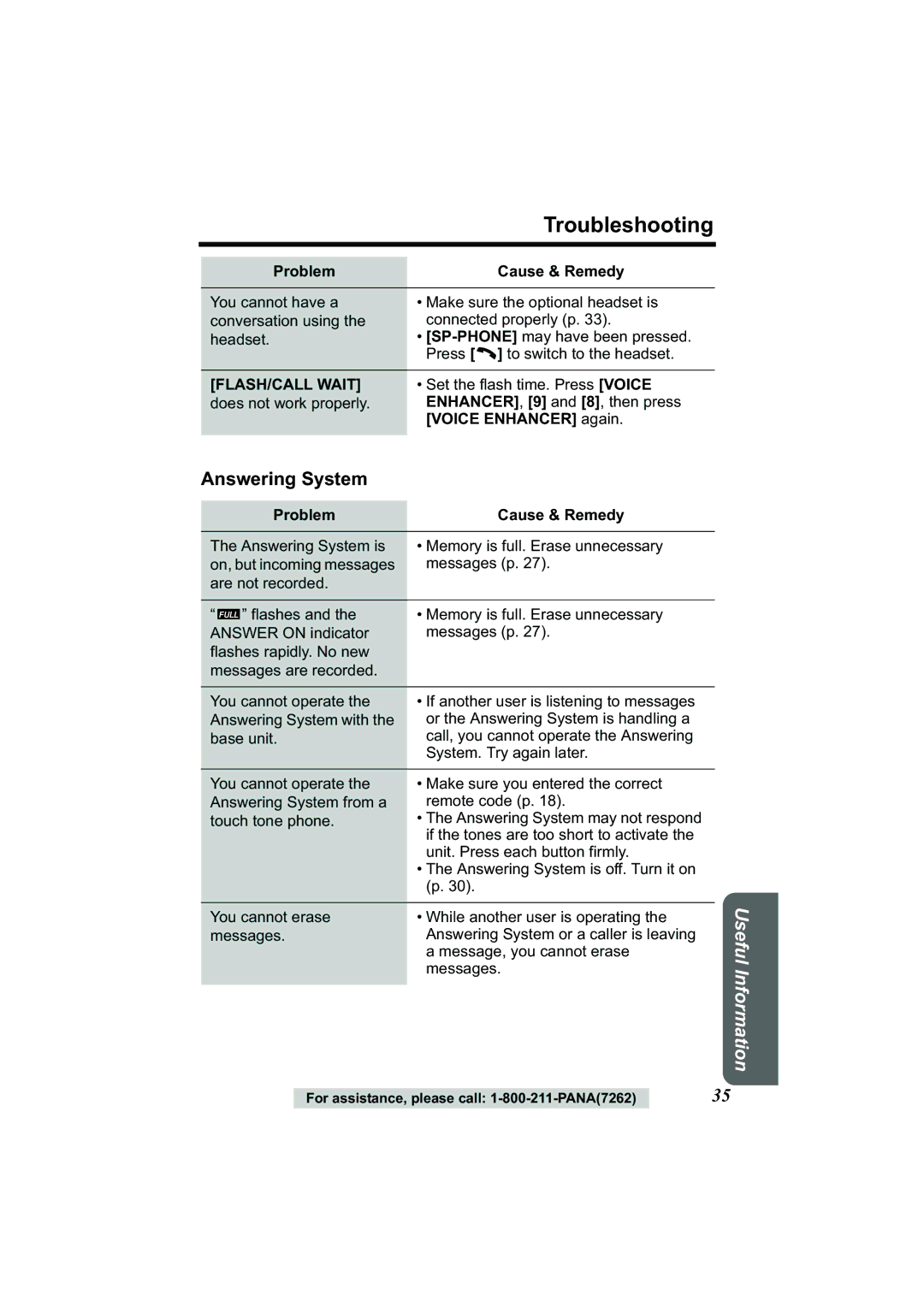 Panasonic Acr14CF.tmp manual Answering System, Voice Enhancer again 