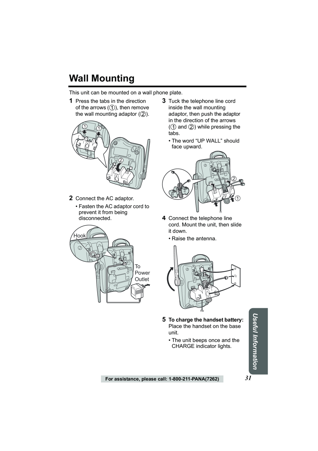 Panasonic Acr14CF.tmp manual Wall Mounting, Useful Information 