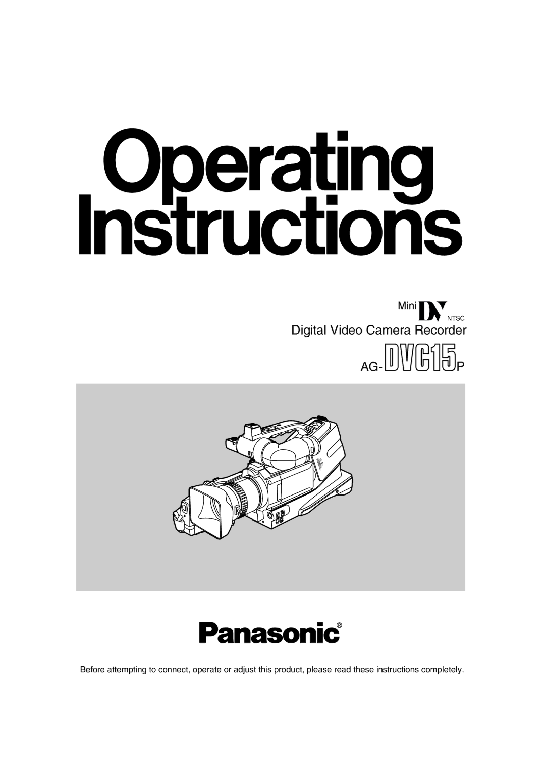 Panasonic AG- DVC 15P manual Ag- P 