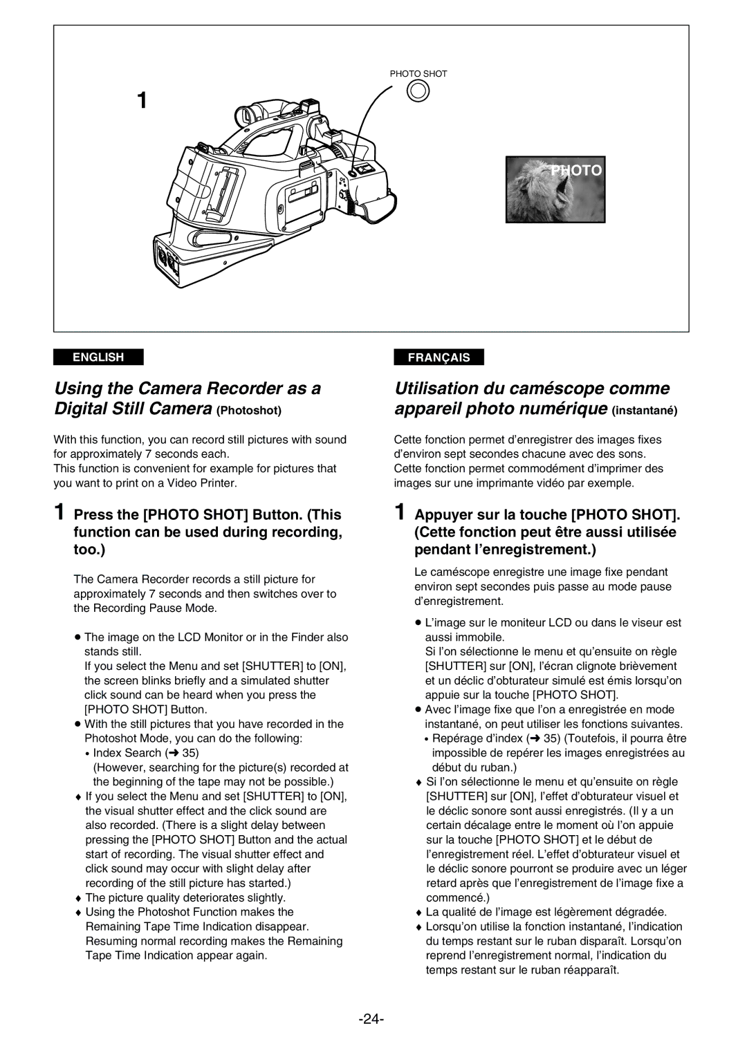 Panasonic AG- DVC 15P manual Photo 