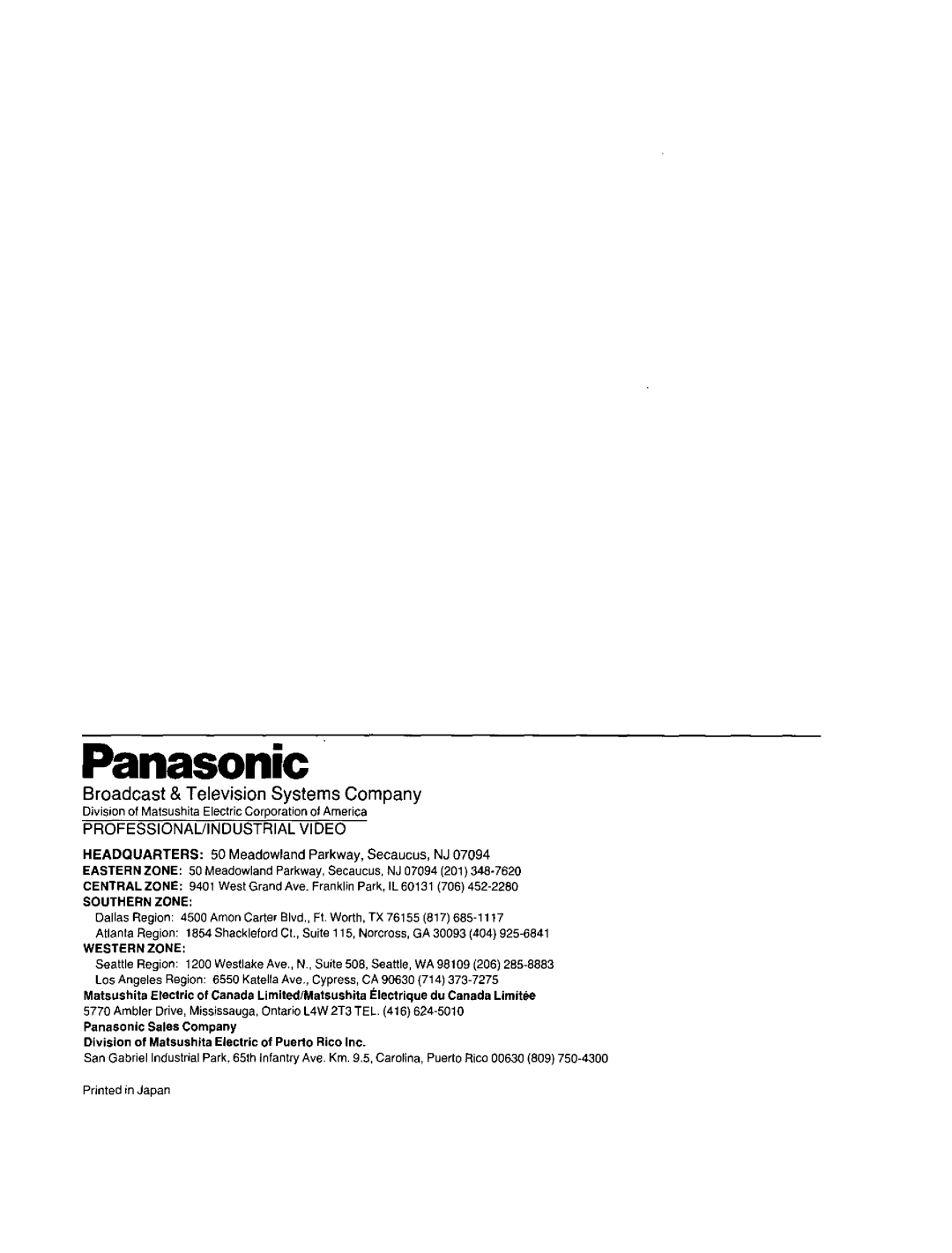 Panasonic AG-2530P manual 