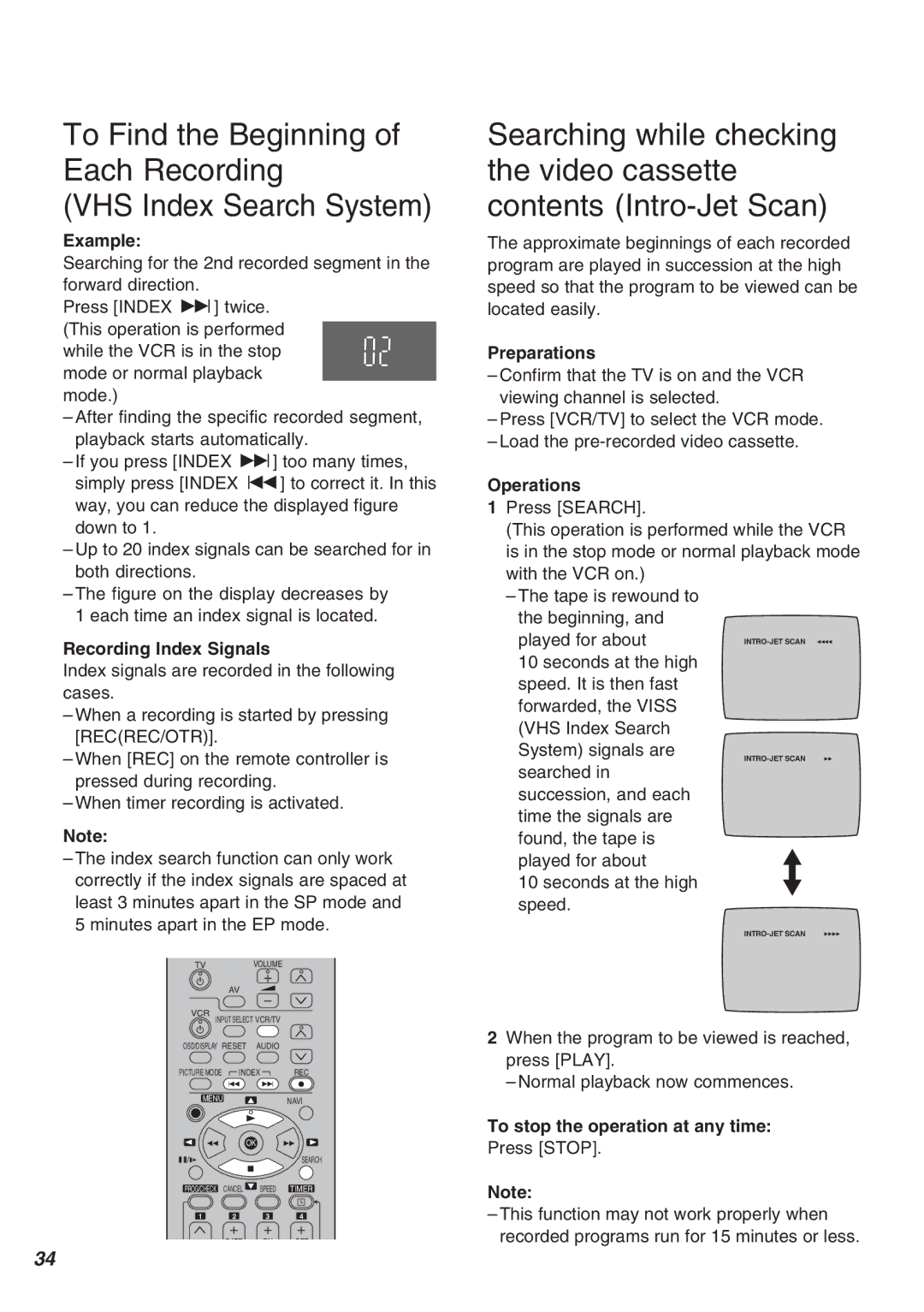 Panasonic AG-2570 operating instructions Recording Index Signals, To stop the operation at any time, Press Stop 