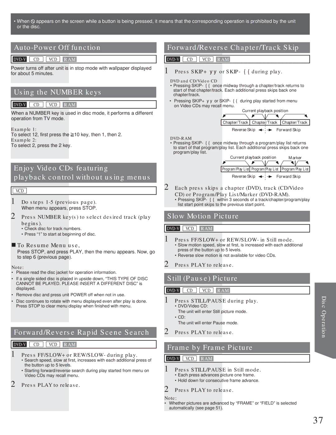 Panasonic AG-520VDH manual Auto-Power Off function, Using the Number keys, Forward/Reverse Rapid Scene Search 