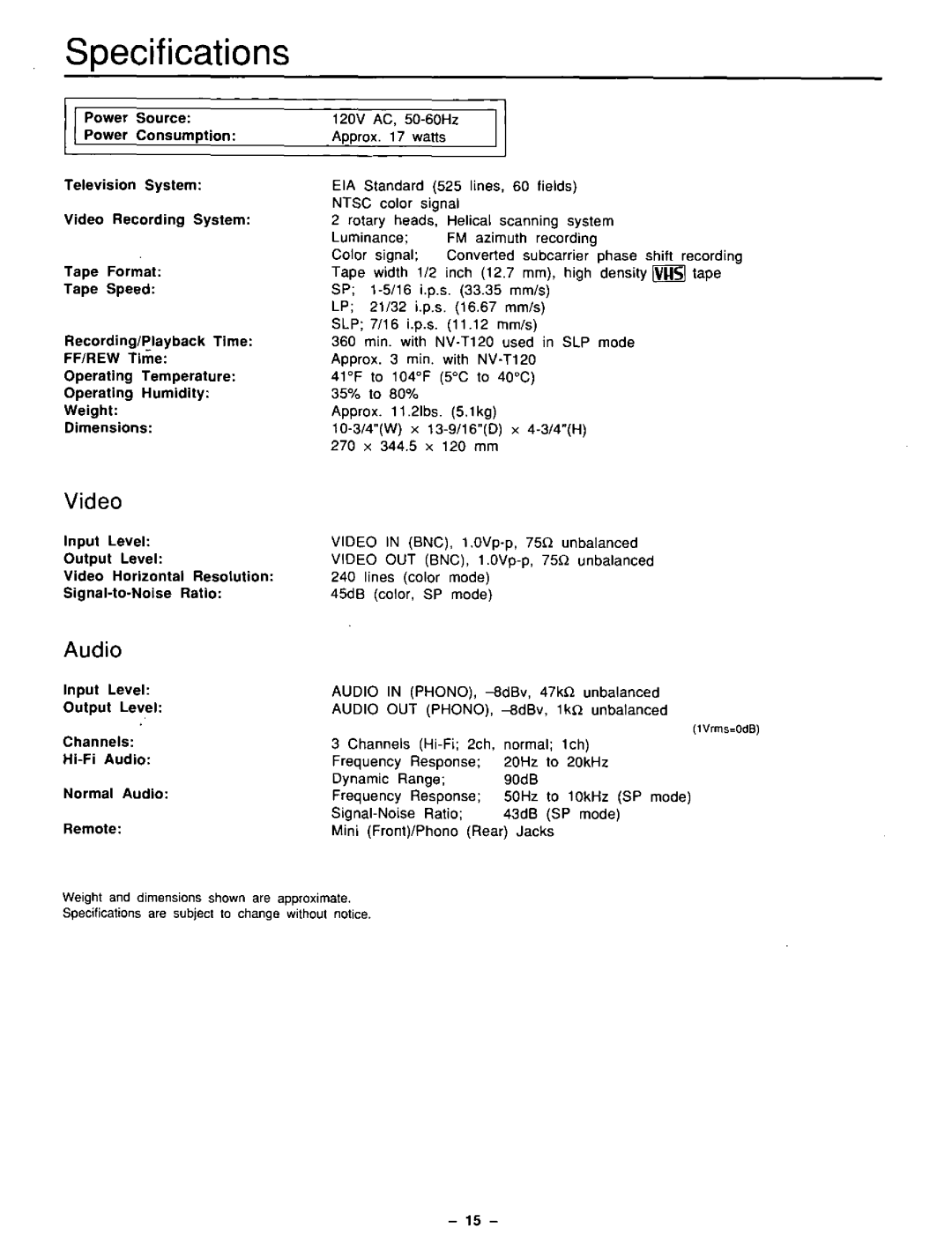 Panasonic AG-5210 manual 